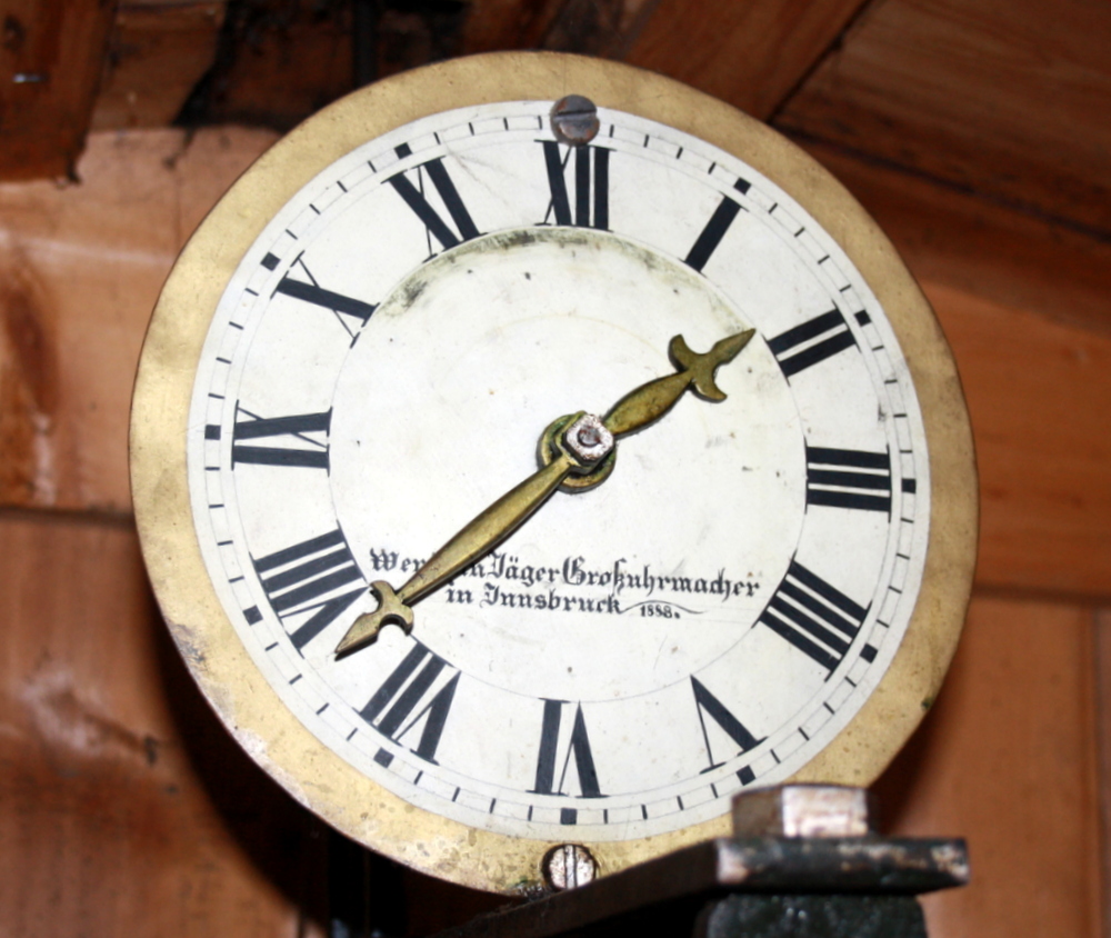 Turmuhrwerk Zederhaus Kontrollzifferblatt