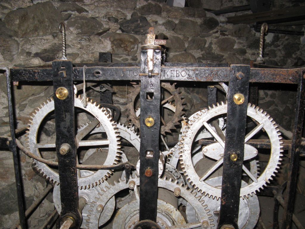 Turmuhrwerk Wahlen Inschrift